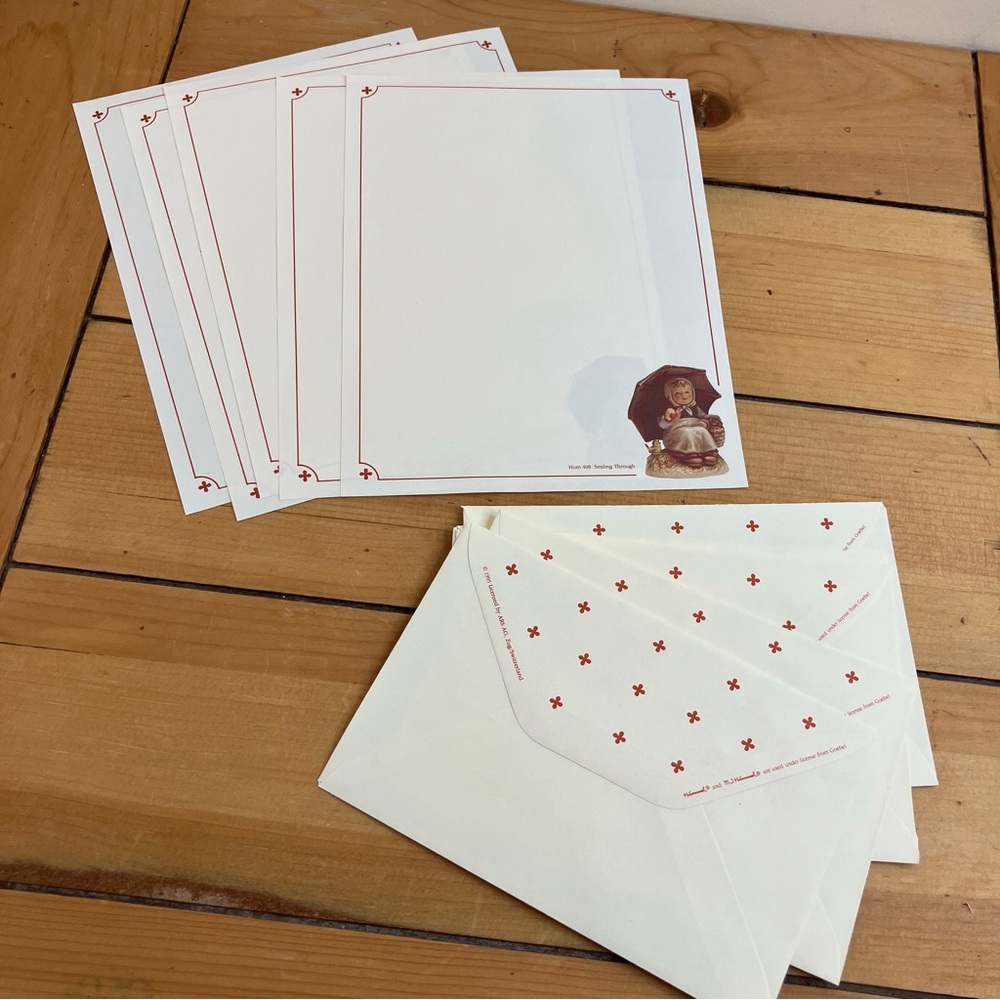 Hummel Smiling Through Stationary Paper with Envelopes Vintage 90s